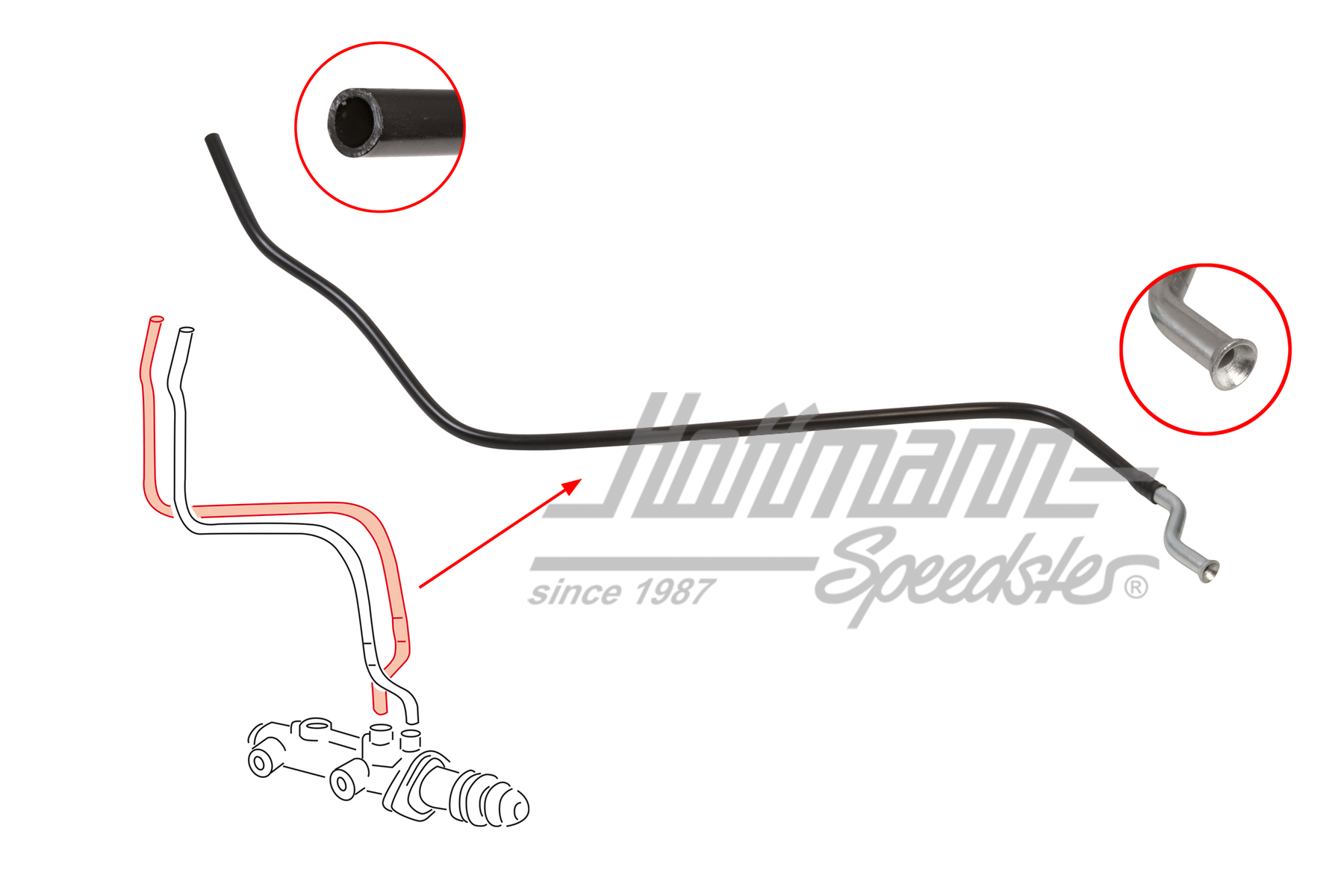 Condotto, cilindro maestro/serbatoio, 911, anteriore | PCG 355 061 00 | 522-1073-10