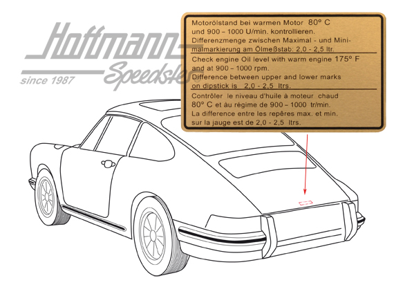 Adesivo "Ölstand" (livello dell'olio), 911 SC, 78-80                                                