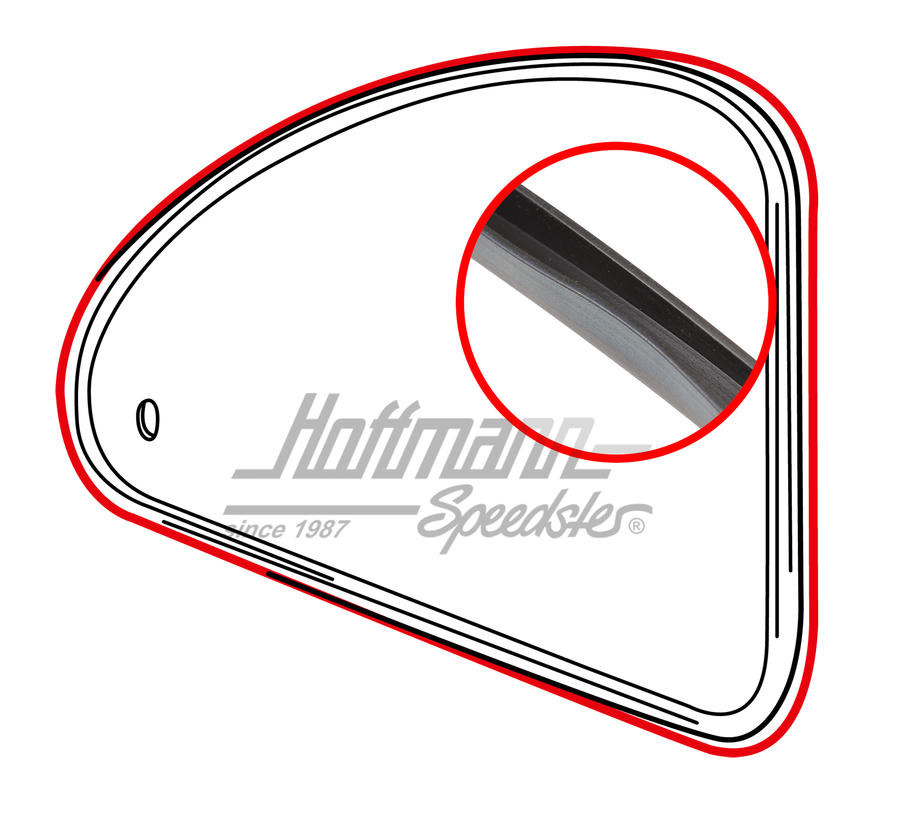 Guarnizione, vetro/telaio, posteriore, 8.64-                                                        