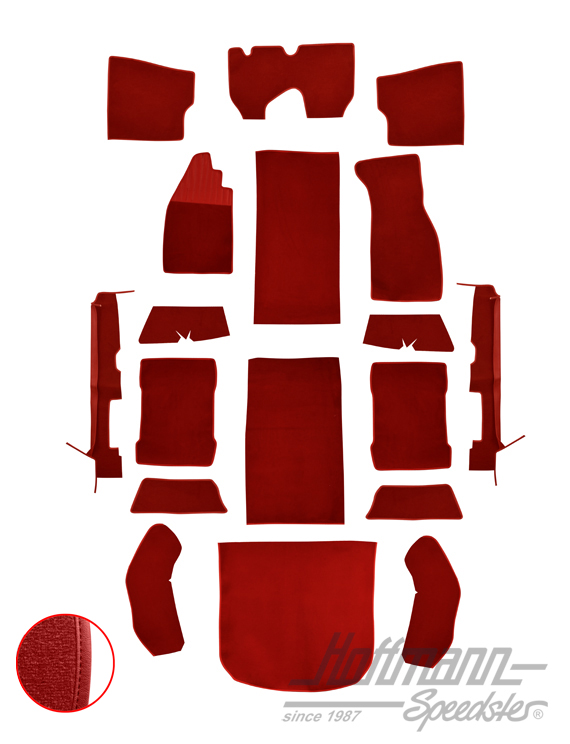 Set tappeti, Maggiolino Berlina, 8.72-, rosso |  | 026-5826