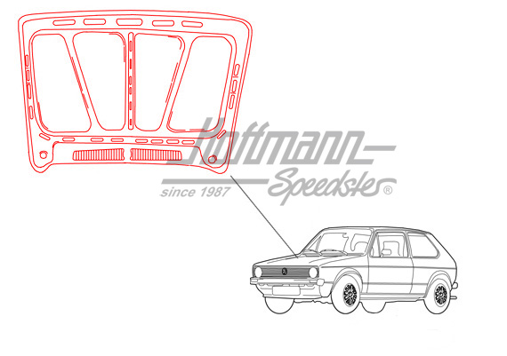 Cofano motore, Golf 1 | 175 823 031 C | 185-1900