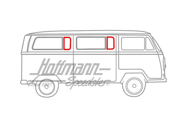 Guarnizione finestra laterale, piccola, posteriore+centro                                           