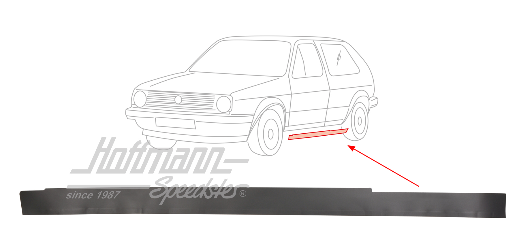 Bordura, bordo della porta
, 2 porte, sinistra | 191 853 385 A 6DA | 208-6954-01