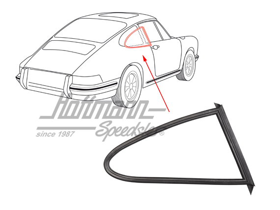 Guarnizione, vetro laterale,  78-89, destra | 911 543 036 01 | 515-0975-12