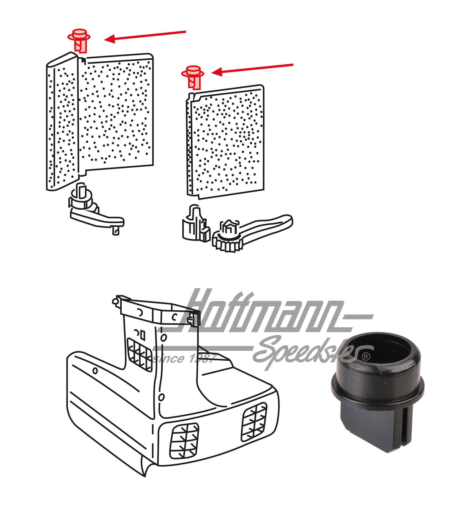 Supporto, superiore, sportello del riscaldatore, Golf 2/3 | 191 819 135 | 208-1544-30