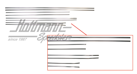 Set di modanature, 8 pezzi, Golf 1, argenteo | 171 898 111 S | 180-1180