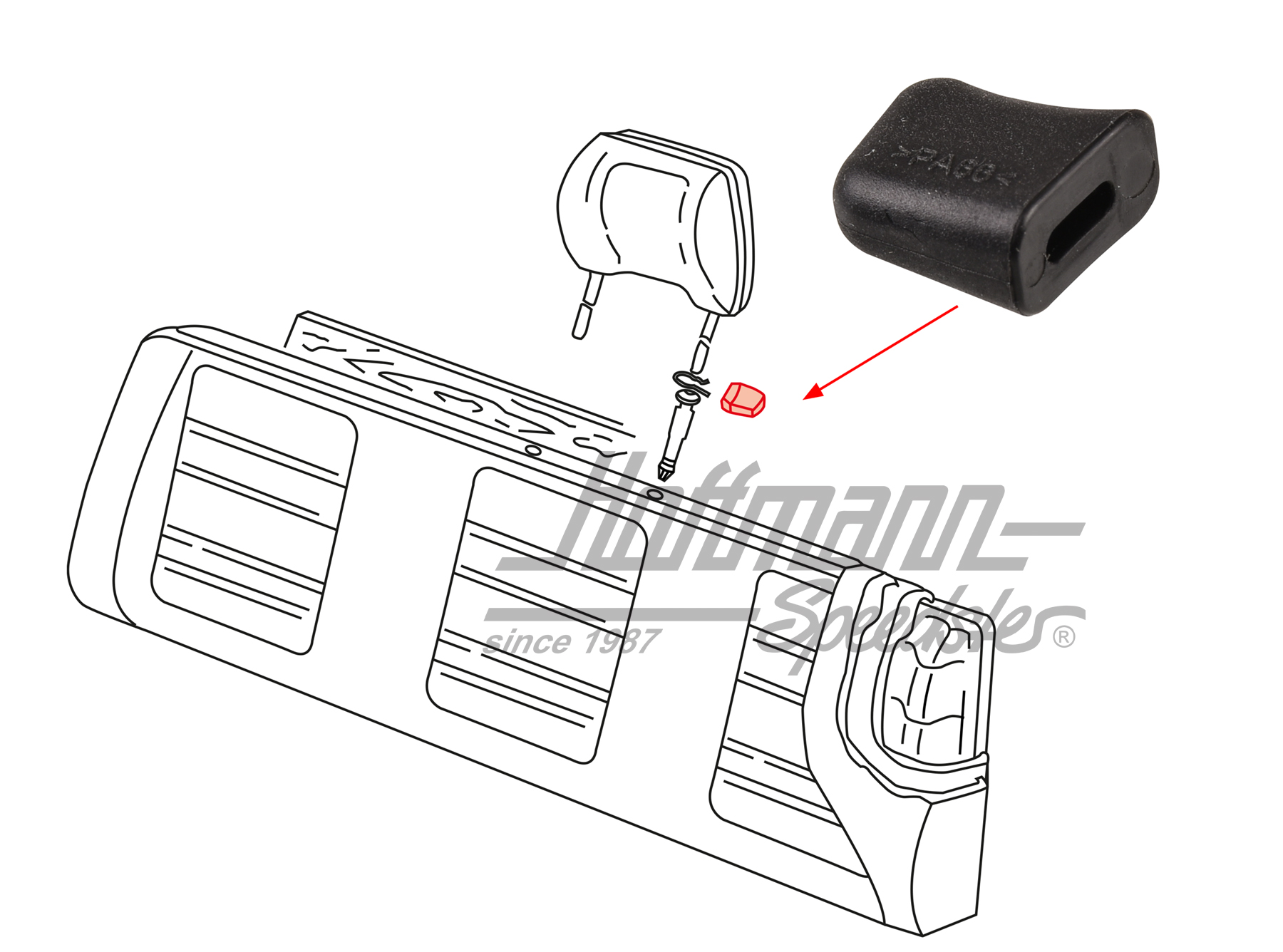 Bottone, montaggio poggiatesta, Furgone T3/T4 | 703 885 639 | 360-6130-10