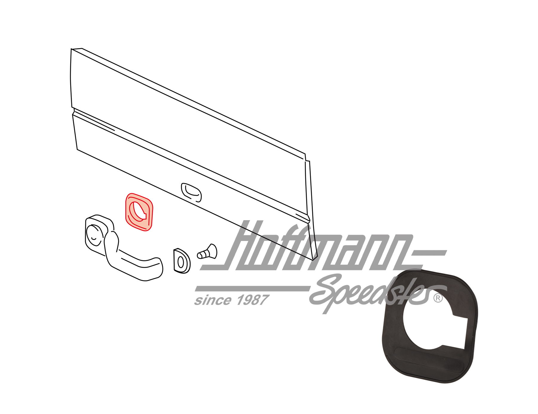 Supporto, maniglia, sportello spazzio di stoccaggio (grande) | 245 829 569 | 350-3010-10
