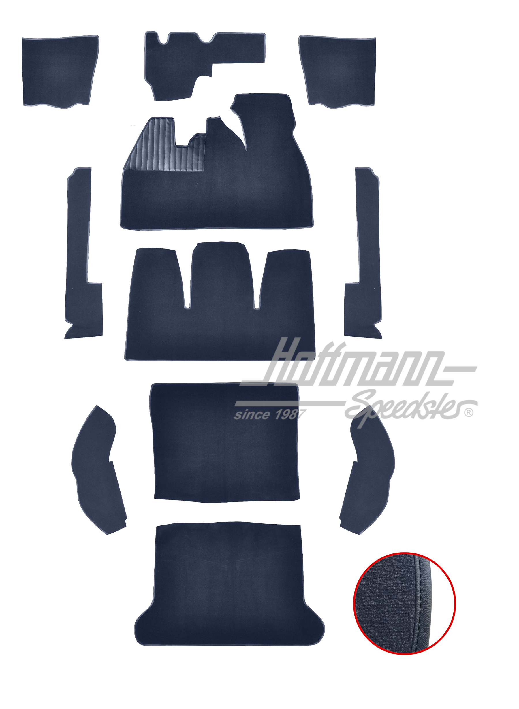 Set tappeti, Maggiolino Berlina, 8.61-7.68, blu |  | 026-5424