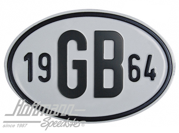 Targa sigla internazionale "GB" (Gran Bretagna), "1964", alluminio |  | 020-2404-64