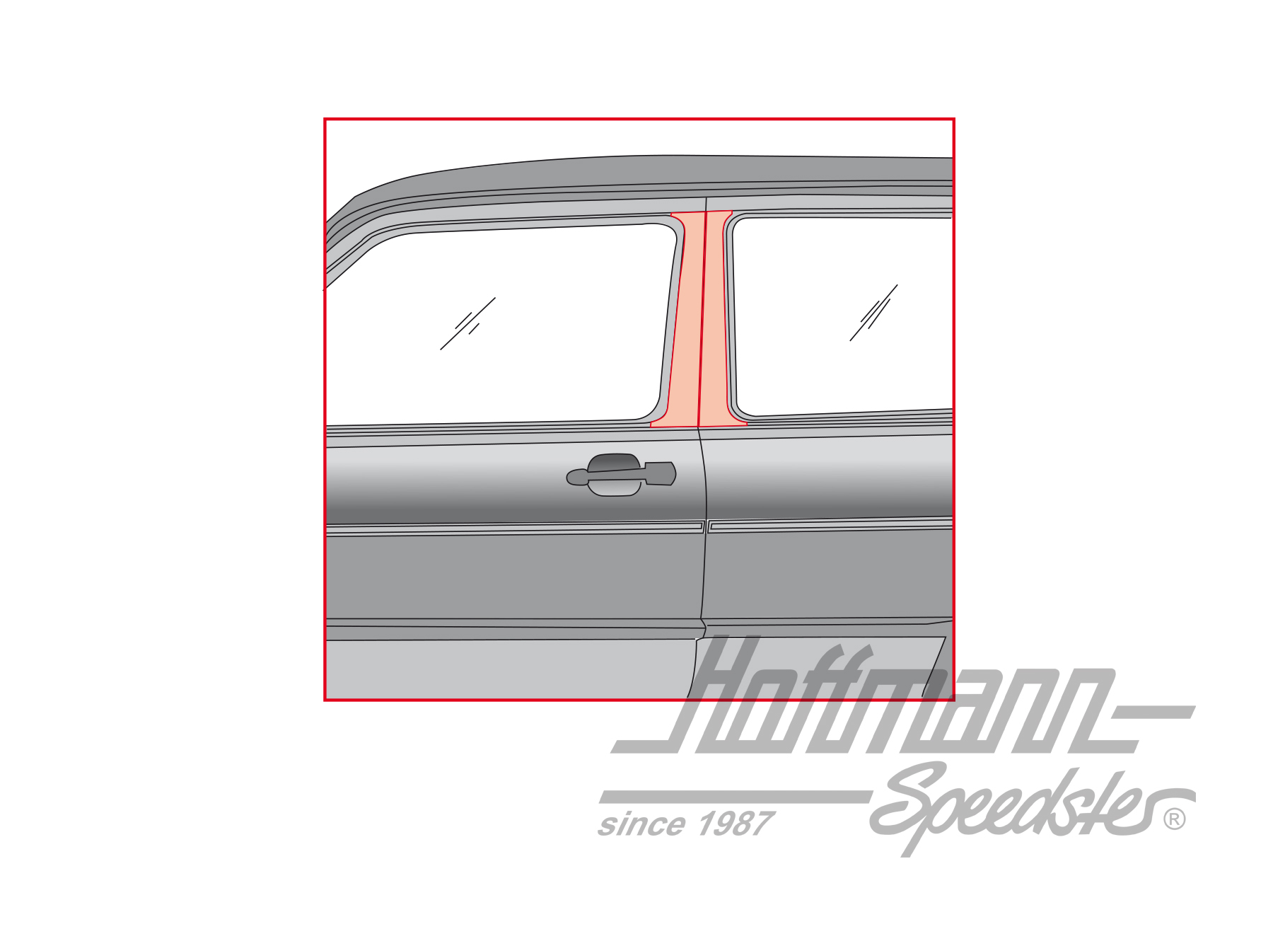 Strisce decorative, montante B
, Golf 2, nero                                                      