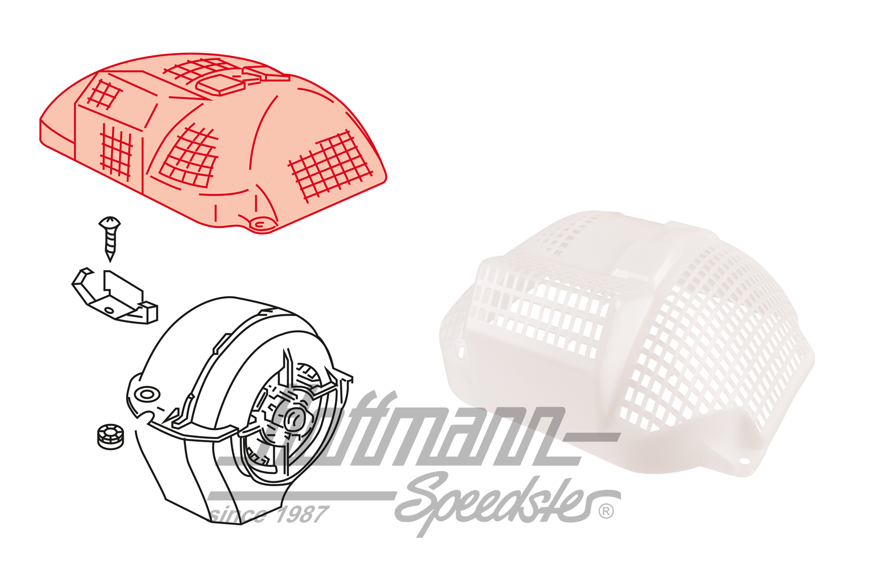 Griglia di protezione delle foglie, ventilazione, Golf 1 | 171 819 099 A | 180-1385-20