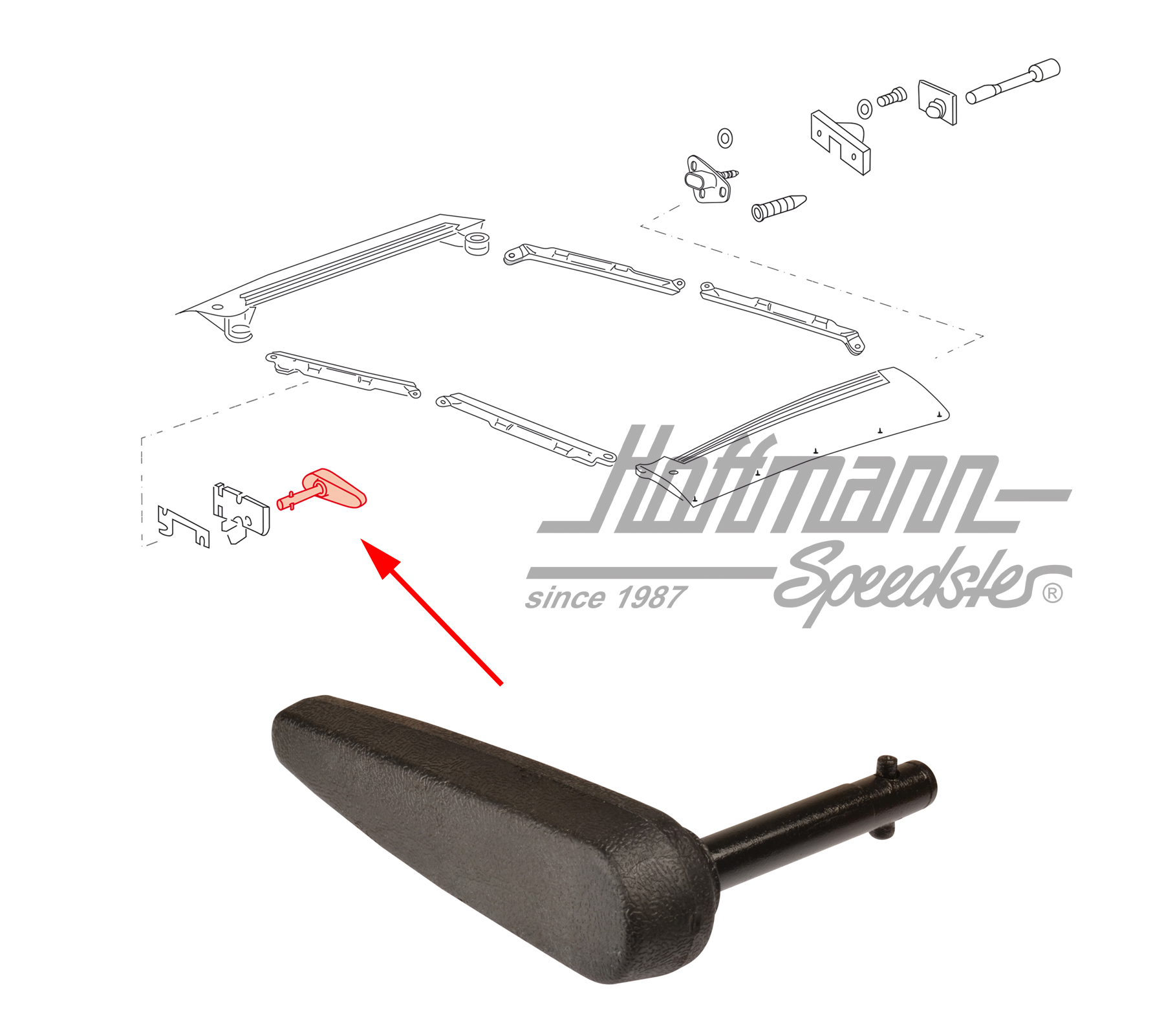 Maniglia, tetto Targa, 911 Targa, 65-85                                                             