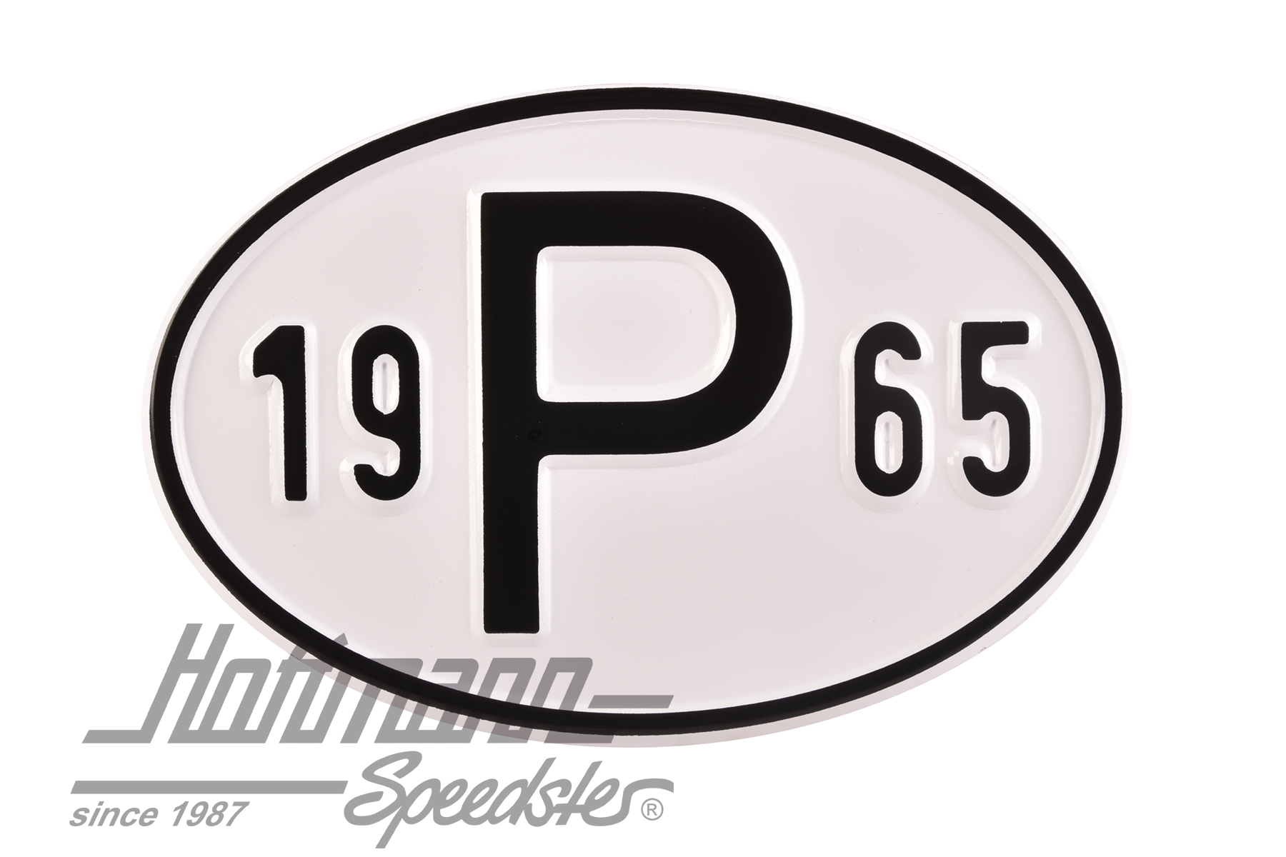 Targa sigla internazionale "P" (Portogallo), "1965", alluminio |  | 020-2405-65