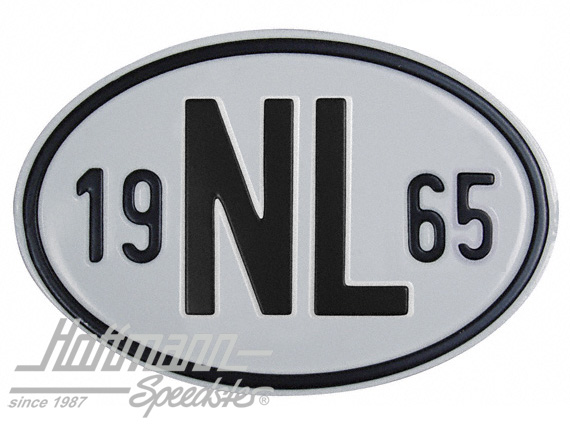 Targa sigla internazionale "NL" (Paesi Bassi), "1965", alluminio |  | 020-2391-65