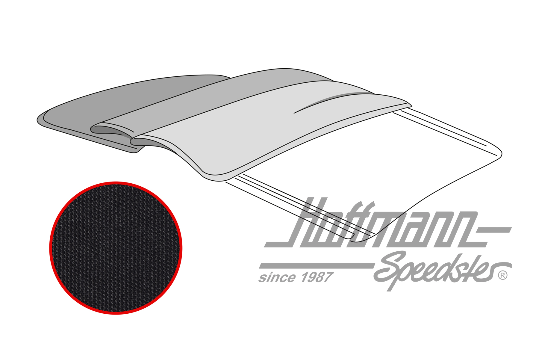 Fodera tetto pieghevole, Furgone T1, Tessuto, nero | 22-2115-30 | 098-1262-11