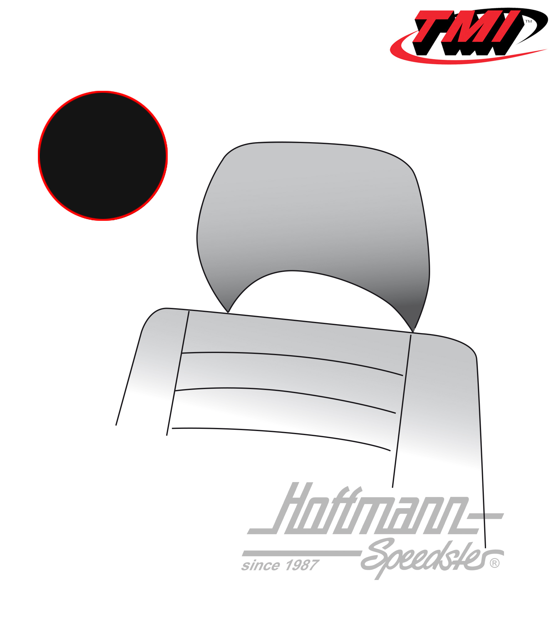 Copri poggiatesta, Furgone T2, 76-79, nera | 43-2131-11 | 098-0643-10