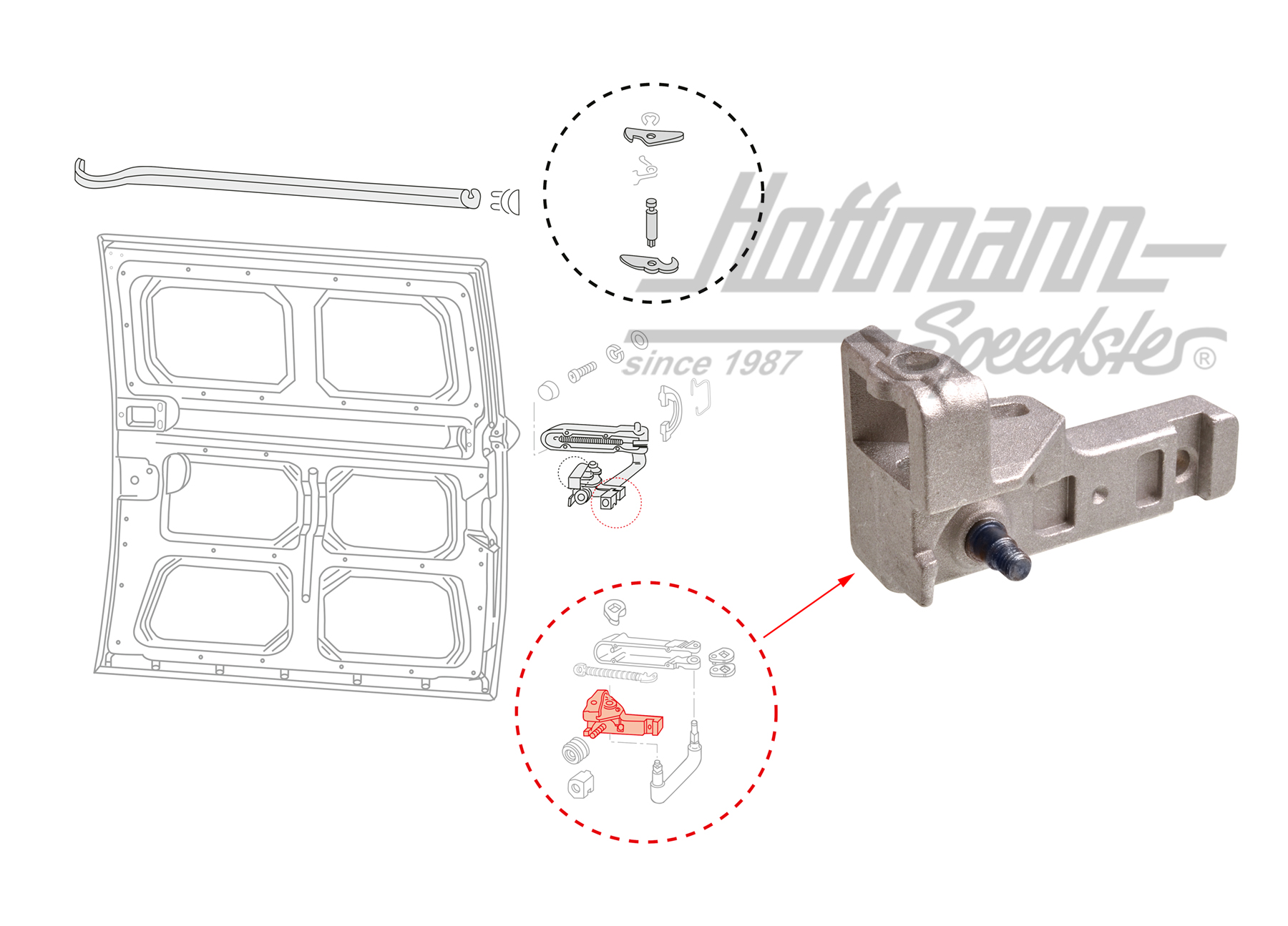 Carrello, cerniera/porta scorrevole, 8,75-7,79 | 281 843 342 | 097-1040-17