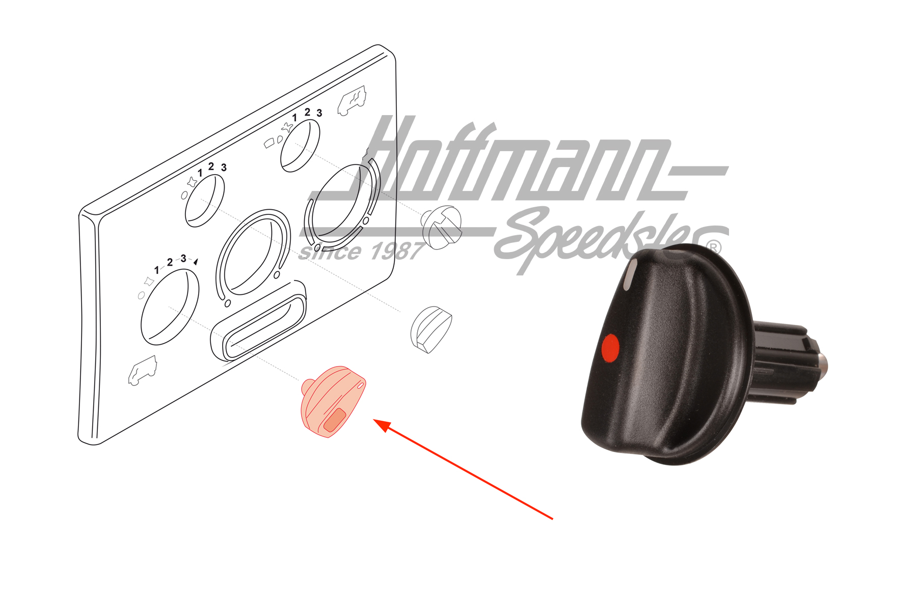 Pulsante, regolatore di riscaldamento,
 Furgone T4, 96-03 | 701 819 129 A 01C | 408-5620-10