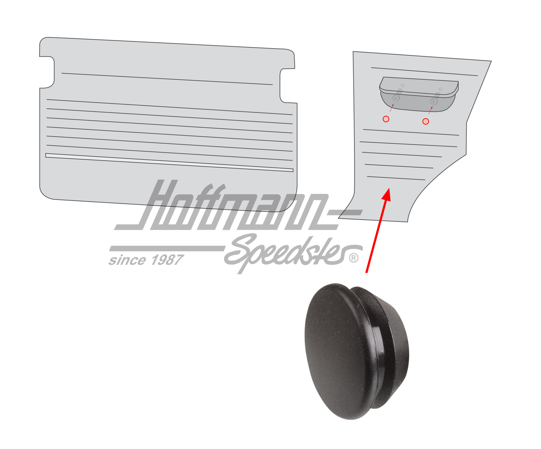 Cappuccio, bracciolo
, posteriore, Furgone T2, 8.76-7.79 | 221 867 225 | 098-0172-10