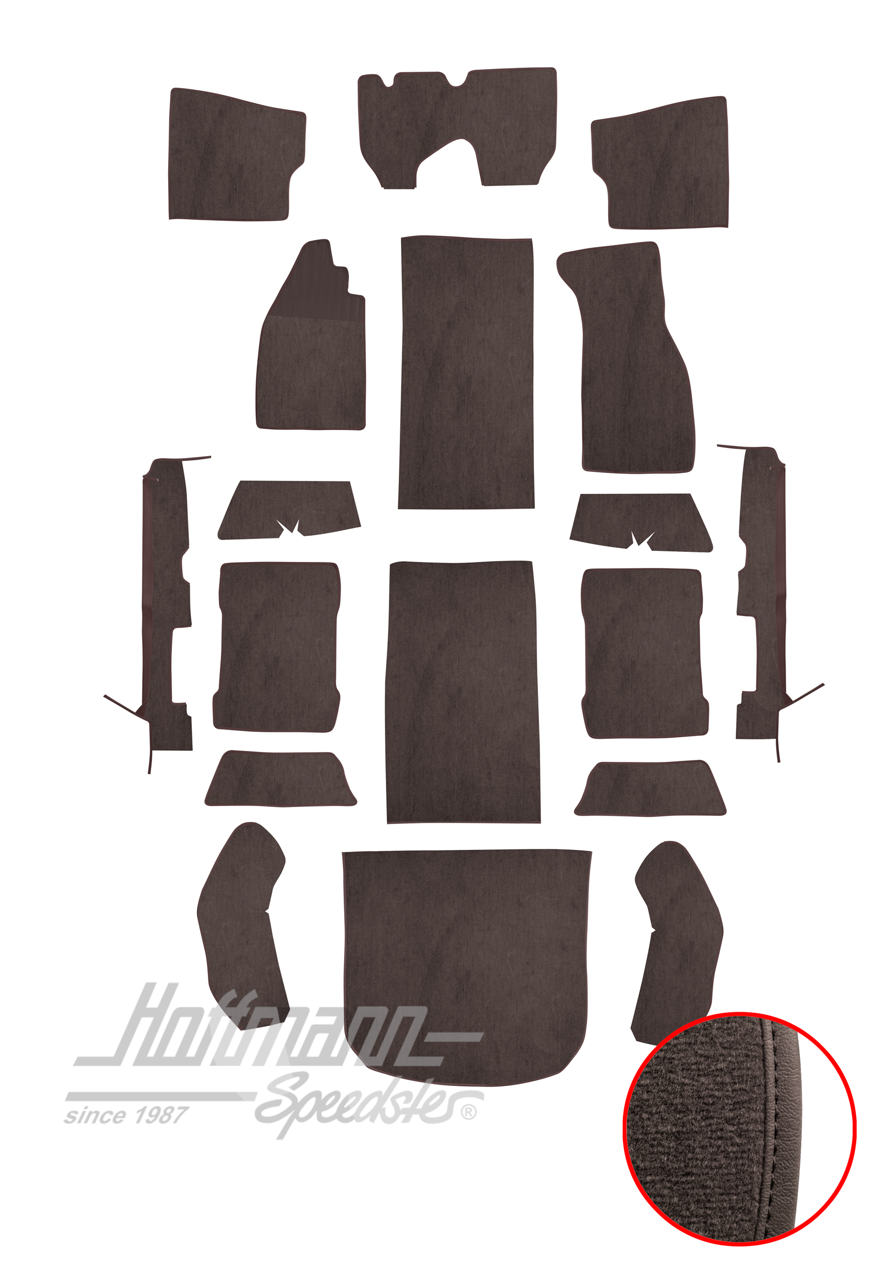 Set tappeti, Maggiolino Berlina, 8.72-, antracita |  | 026-5822