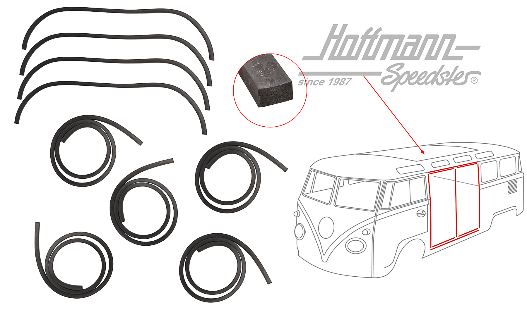 Guarnizione porta ribaltabile, Furgone T1 | 241 841 823 A | 089-0240