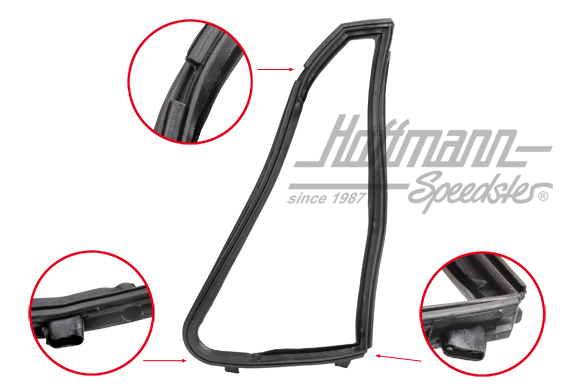 Guarnizione deflettore, Targa, 65-76, sinistra | 911 542 135 40 | 515-0948-01