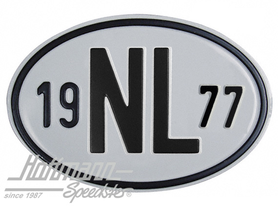 Targa sigla internazionale "NL" (Paesi Bassi), "1977", alluminio |  | 020-2391-77