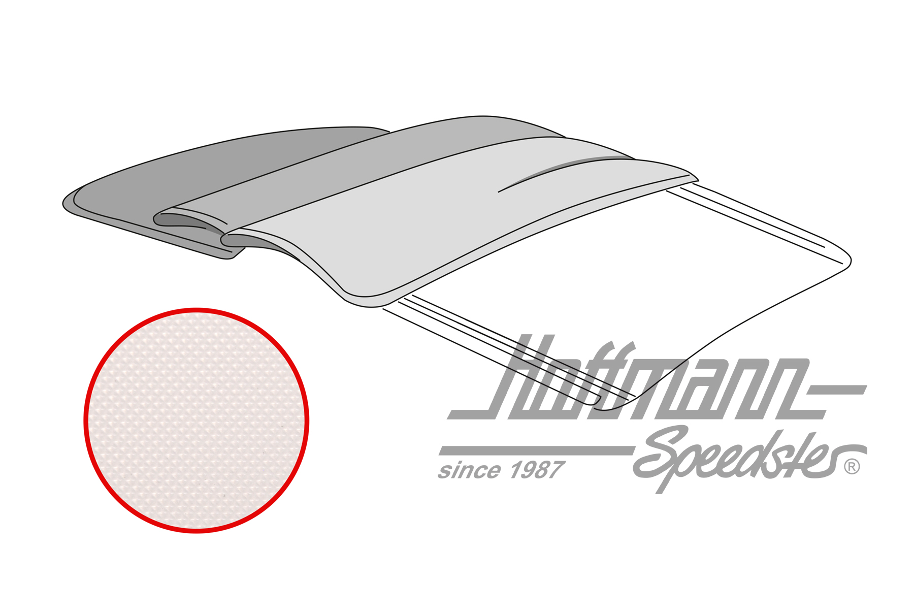 Fodera tetto pieghevole, Furgone T1, vinile, bianco antico | 22-2115-100 | 098-1260-17