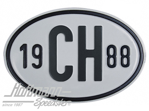 Targa sigla internazionale "CH" (Svizzera), "1988", alluminio |  | 020-2401-88