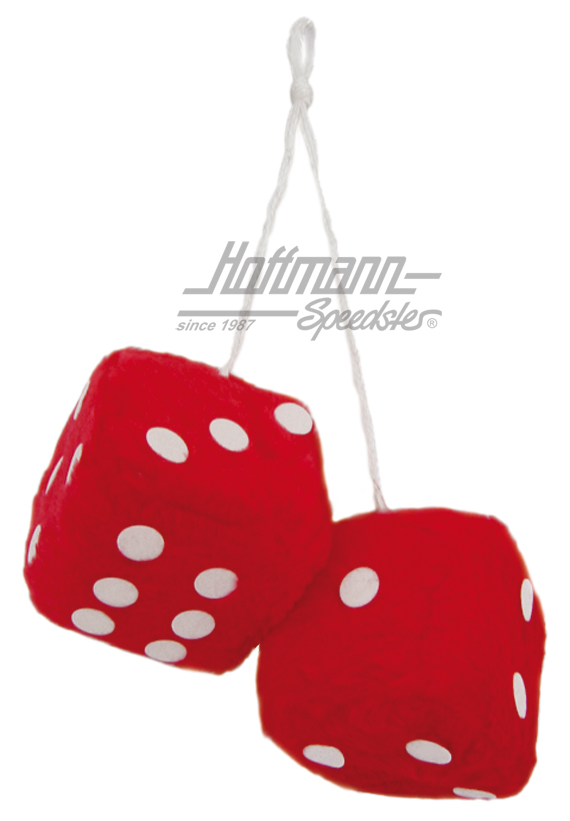 Fuzzy Dice, 6x6 cm, rosso | 368-RD 2.5 | 200-8003
