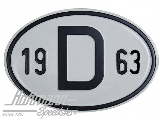 Targa sigla internazionale "D" (Germania), "1963", alluminio |  | 020-2396-63