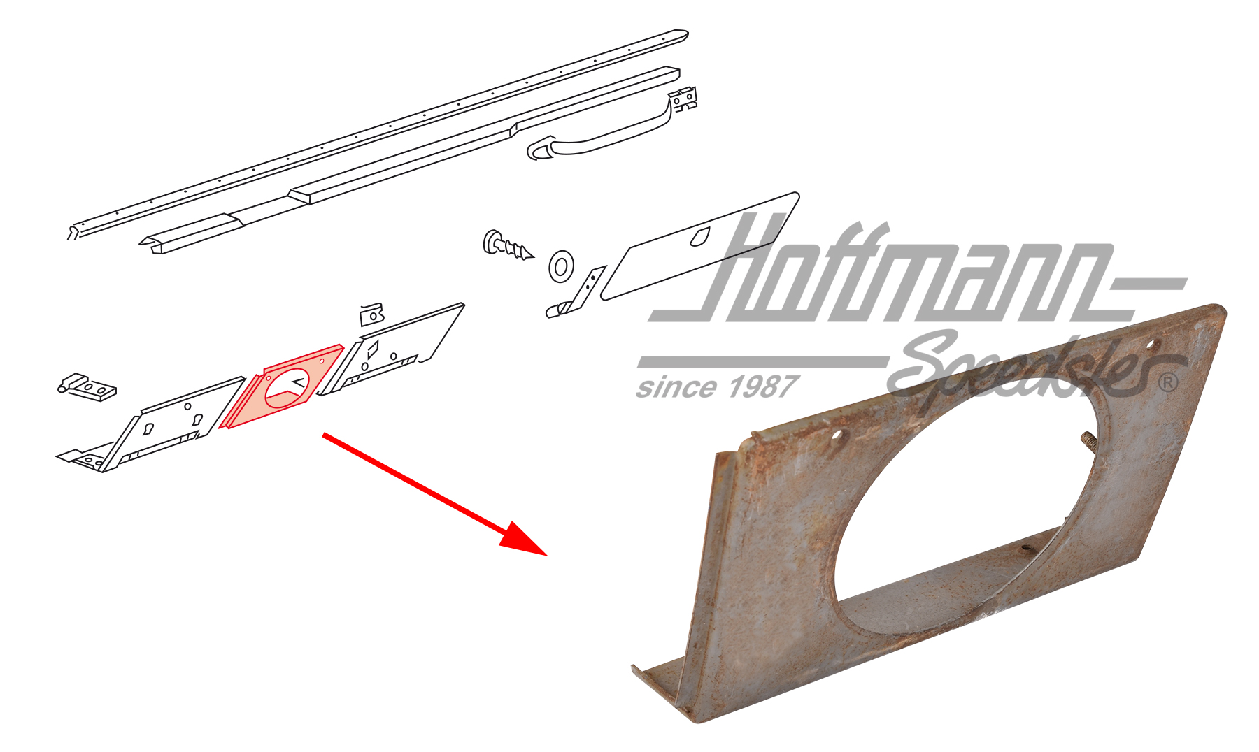 Lamiera supporto, inferiore, c
ruscotto,
 | 181 857 857 | 080-0640-10