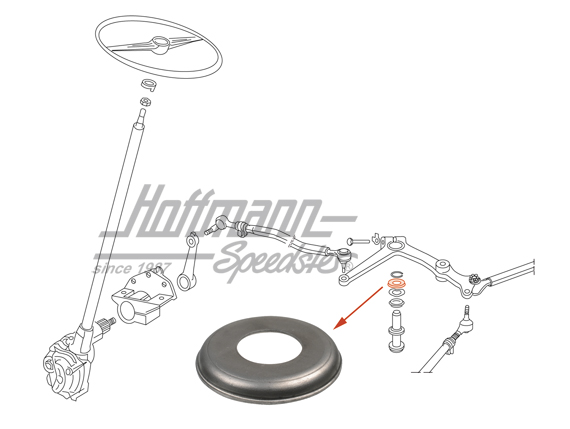 Cappuccio, albero leva di sterzo, Furgone T1 | 211 415 755 A | 089-3055-12