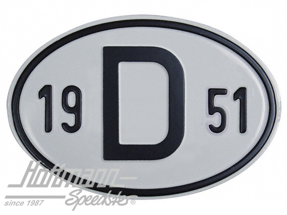 Targa sigla internazionale "D" (Germania), "1951", alluminio |  | 020-2396-51