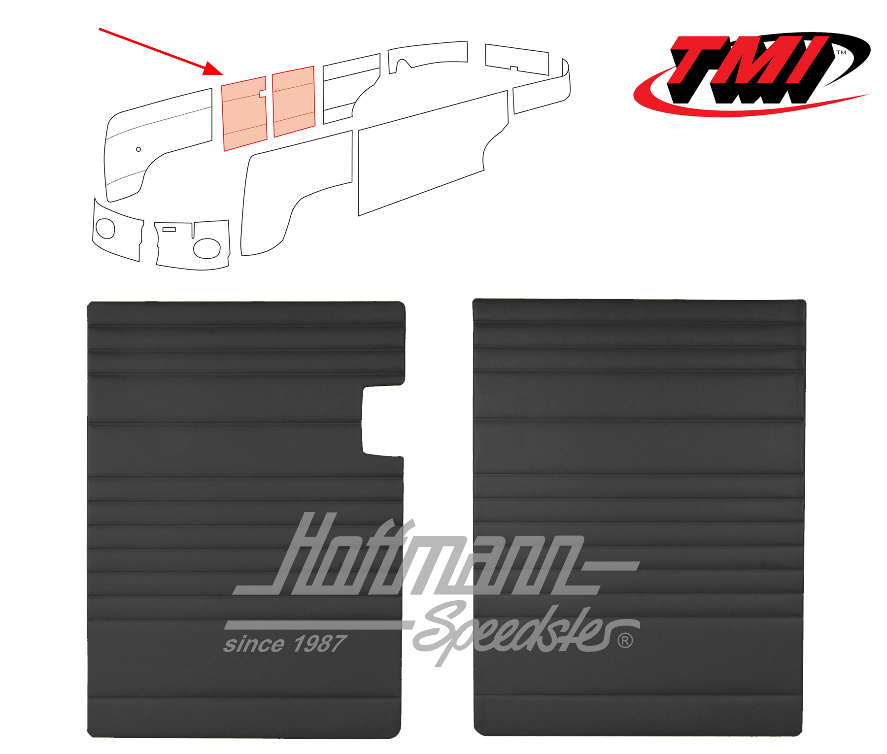 Pannelli porte ribaltabili, 55-67, nero | 10-2113-11 | 098-0570-01