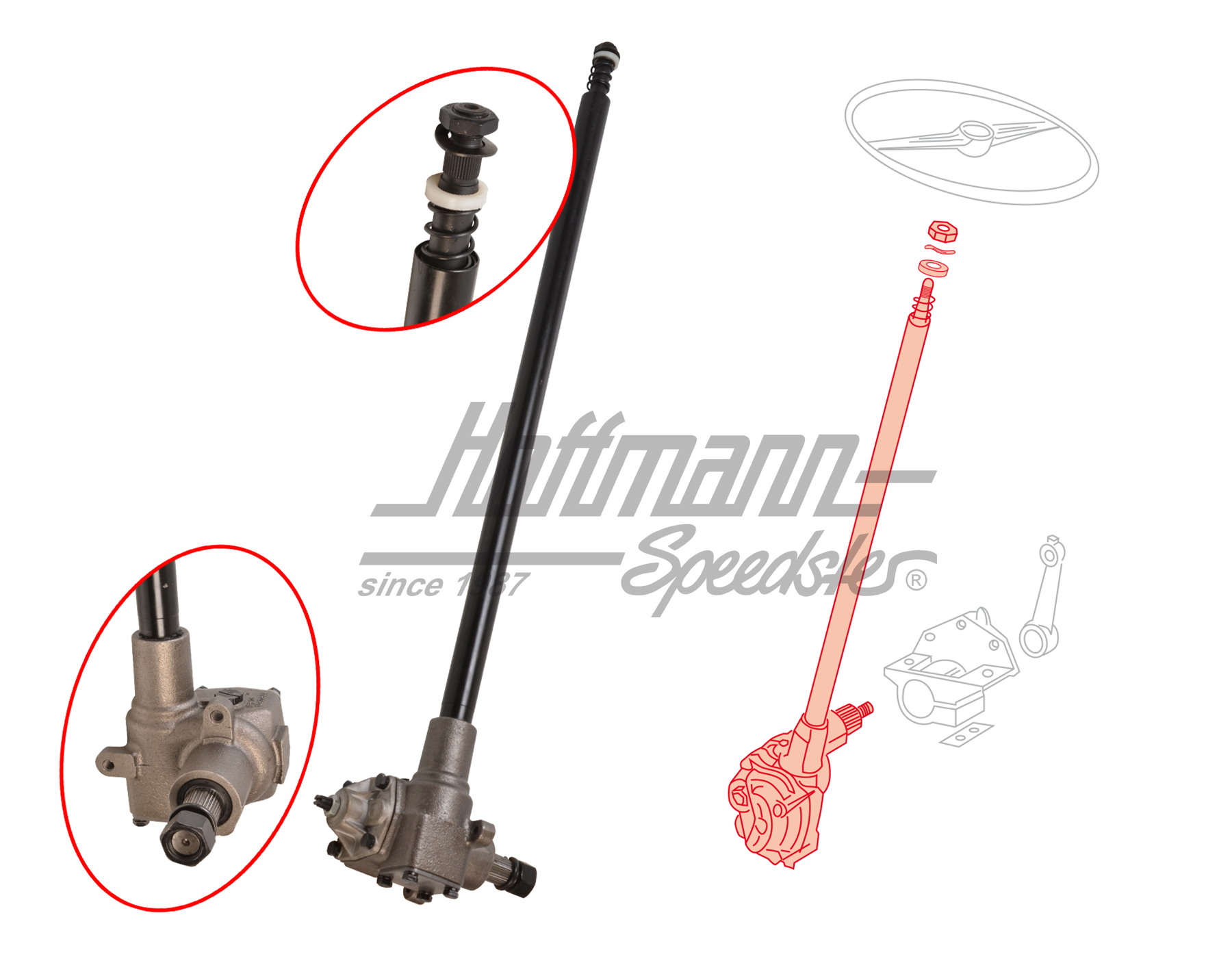 Scatola dello sterzo, Furgone T2C Brasile, 83-98 | 211 415 046 6 | 089-3070-08