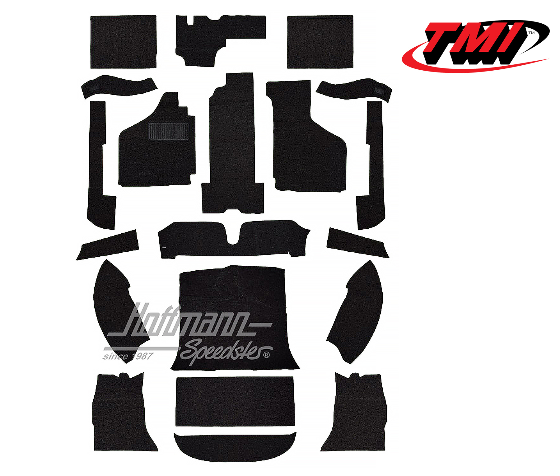 Set tappeti, Karmann Ghia Coupé, nero, -7.68 | 34-F1522-801 | 066-0040-50