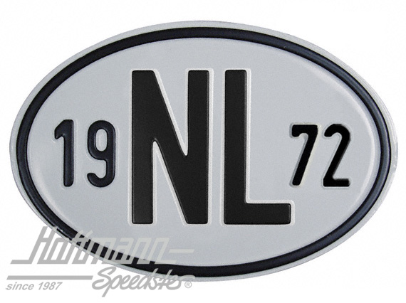 Targa sigla internazionale "NL" (Paesi Bassi), "1972", alluminio |  | 020-2391-72
