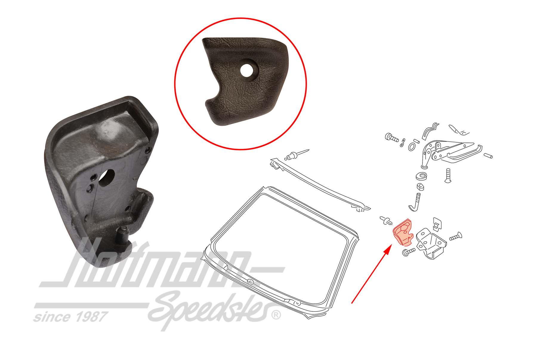 Copertura, chiusura del cappuccio, superiore, sinistra | 155 871 393 B O1C | 180-4410-01