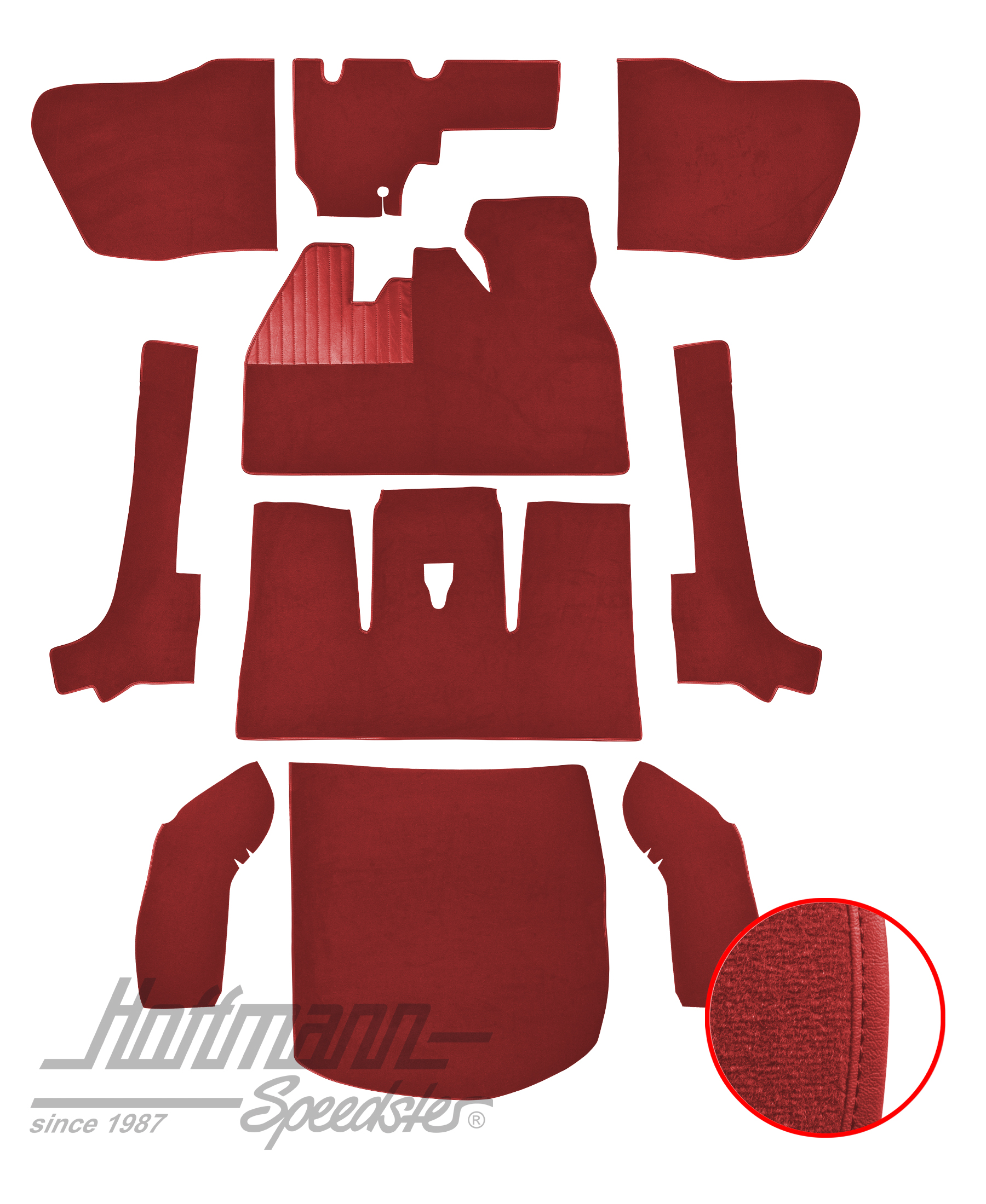 Set tappeti, Cabriolet,8.66-7.70, rosso |  | 026-5926