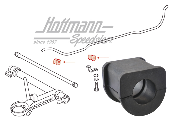 Cuscinetto in gomma, stabilizzatore, anteriore, 20 mm | 911 343 792 03 | 521-4020-20