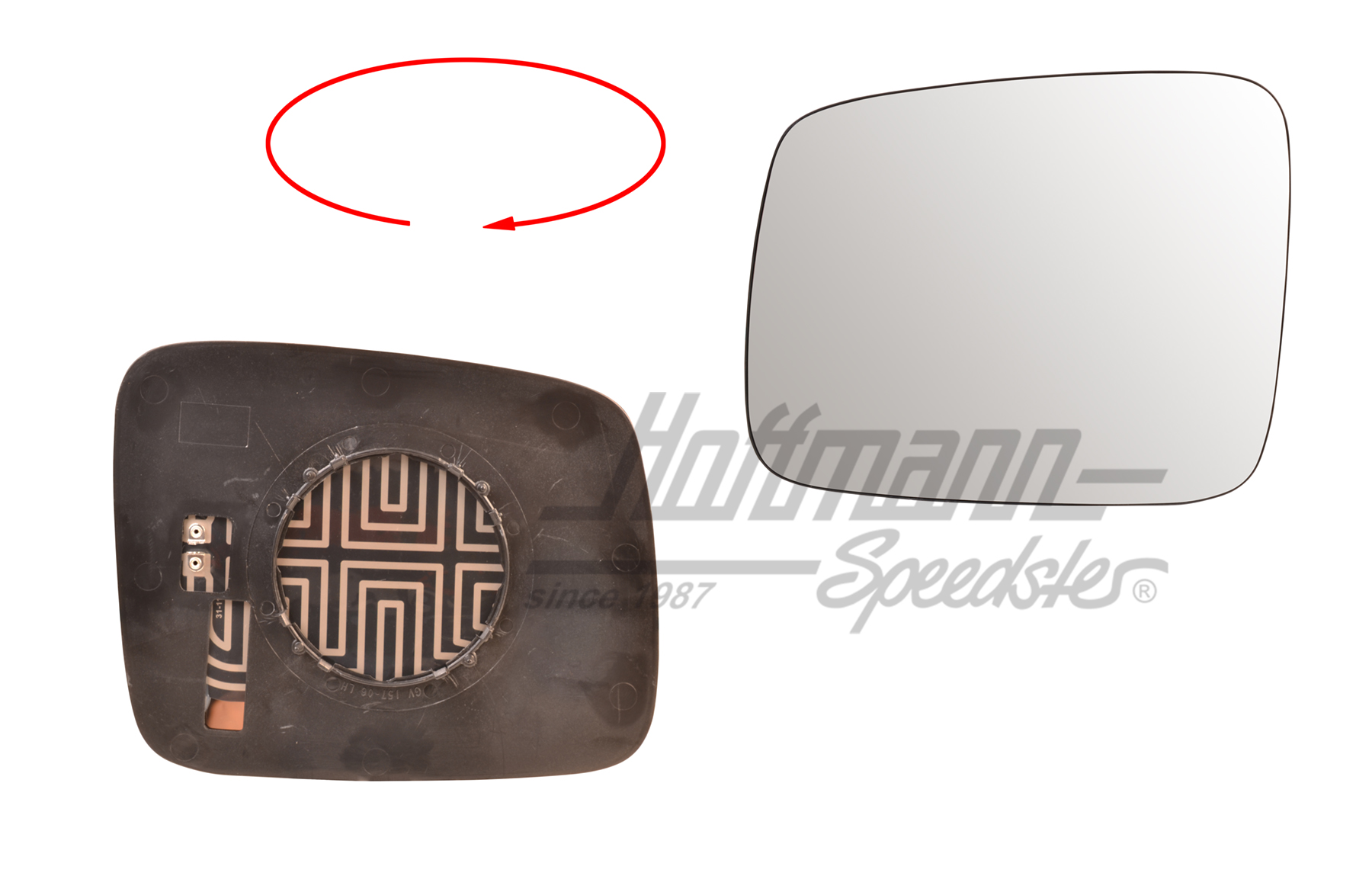 Vetro per specchio, elettrico, piatto, sinistra | 701 857 521 A | 408-6713-01