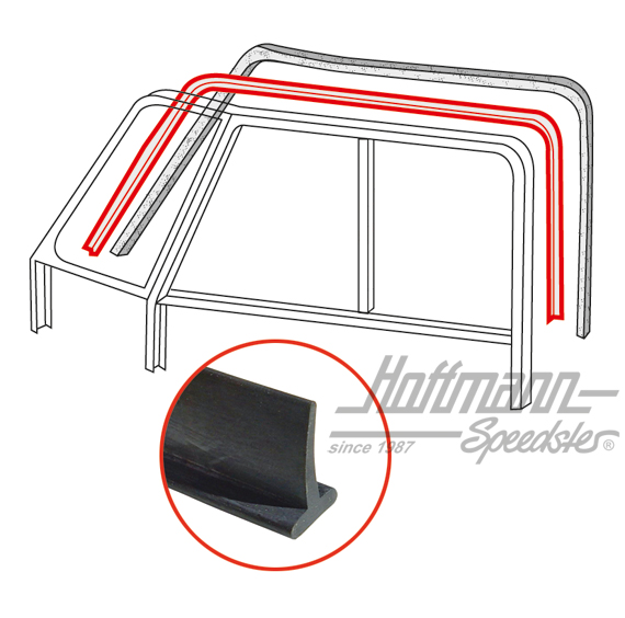 Guarnizione, telaio della finestra porta, superiore, 53-67 | 211 837 835 A | 089-0138-07