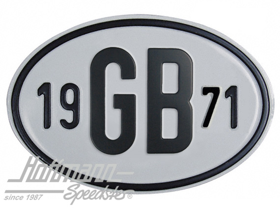 Targa sigla internazionale "GB" (Gran Bretagna), "1971", alluminio |  | 020-2404-71