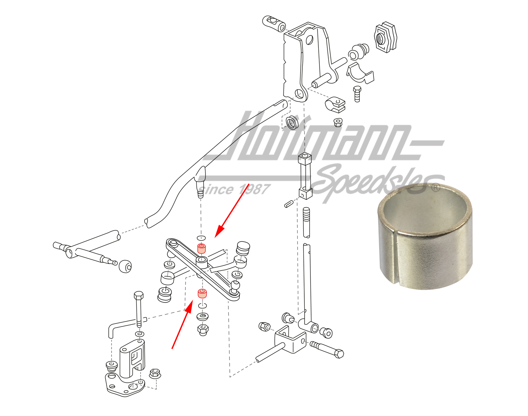 Boccola, leva inversione cambio, Furgone T4, 90-97 | 701 711 164 | 407-2010-14