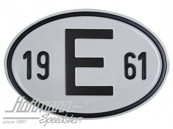 Targa sigla internazionale "E" ( Spagna), "1961", alluminio |  | 020-2403-61