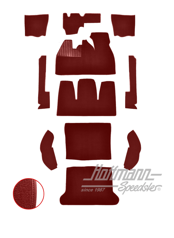 Set tappeti, Maggiolino Berlina, 8.68-7.72, rosso |  | 026-5526