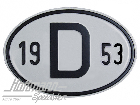 Targa sigla internazionale "D" (Germania), "1953", alluminio |  | 020-2396-53