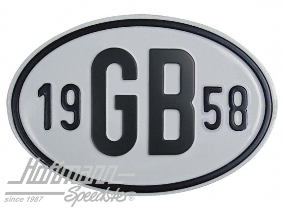 Targa sigla internazionale "GB" (Gran Bretagna), "1958", alluminio |  | 020-2404-58